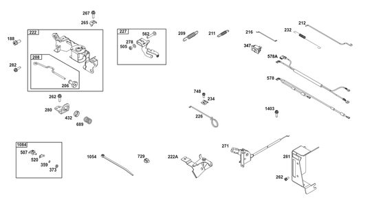 Controls Group Diagram and Parts List for 356442-0667-F1 200000 - 399999 Briggs and Stratton Engine